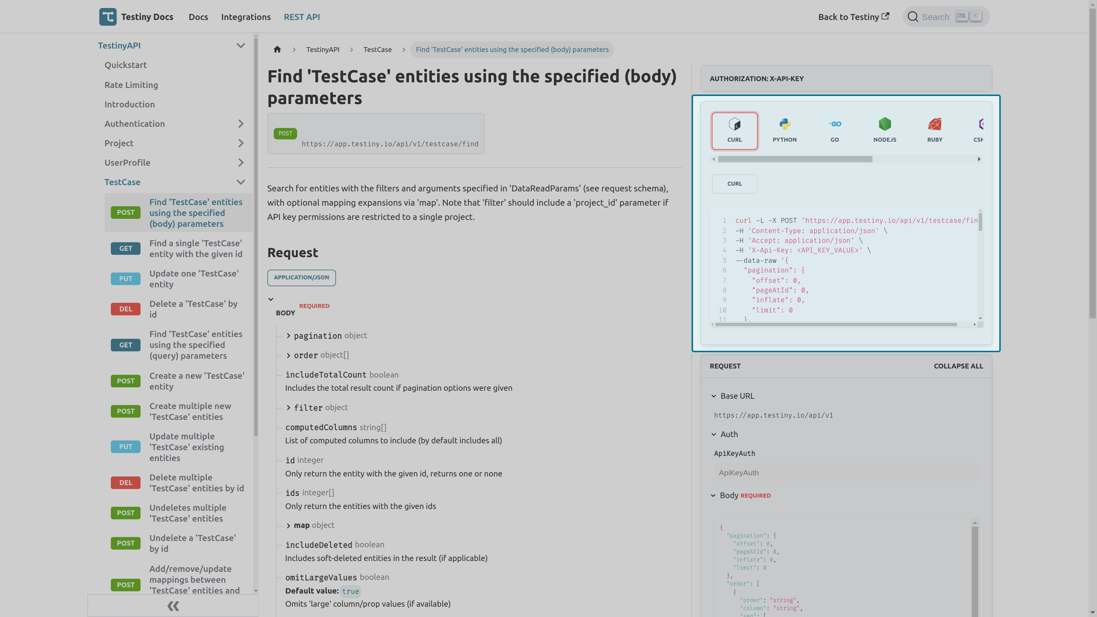 Api doc boilerplate code snippets