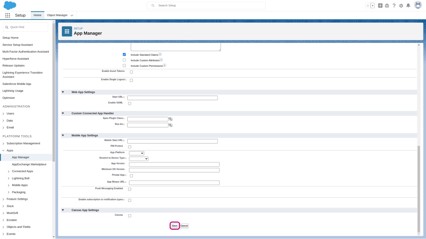 salesforce configuration - step 4